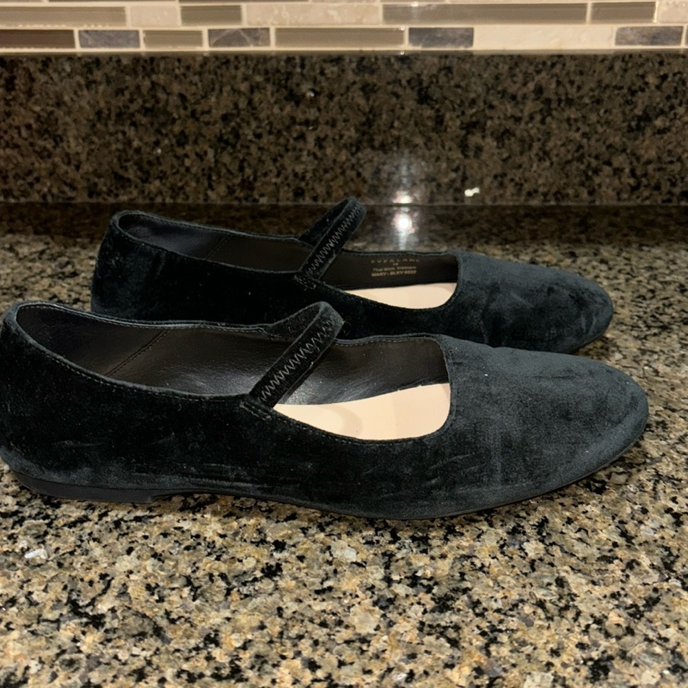 Everlane velvet Mary Jane style flats